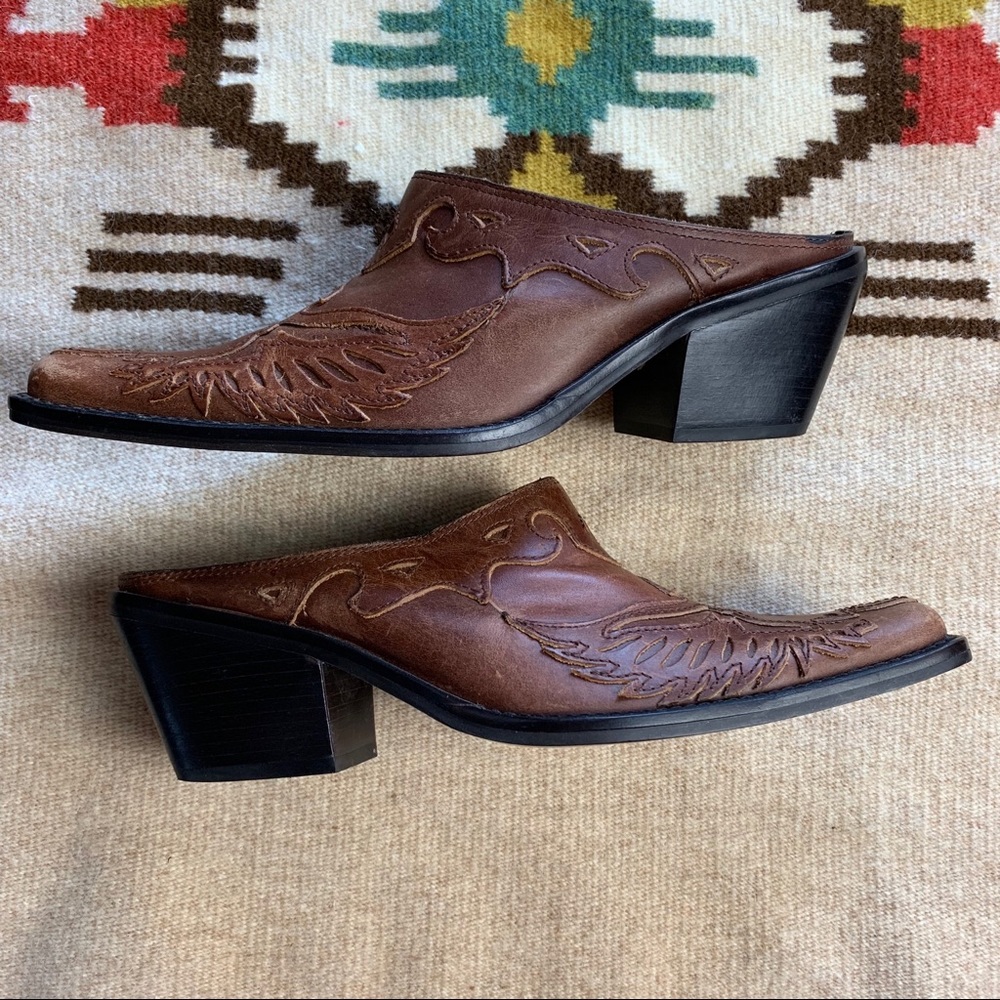 MIA Leather “Phoenix” Heeled Slides-5.5 - Picture 5 of 8